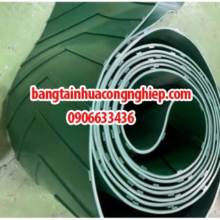 Dây băng tải PVC gân V xanh
